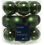 Set mit 18 Christbaumkugeln aus Glas 4cm Rund gr&uuml;n - Gr&uuml;n