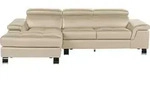 MISHIMA Leder-Ecksofa - Taupe - Linkes Ecksofa - Taupe