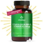 Vitabay Vitamin D3 + K2 Depot &ndash; 180 vegane Tabletten &ndash; 20.000 I.E. Vitamin...