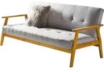 SalesFever Schlafsofa mit Armlehnen | 3 Funktionen | Bezug Webstoff | Beine