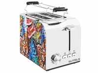 GUTFELS Toaster TOAST 3010 G | 2-Scheiben Graffiti-Style Toaster | 7...