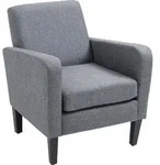 Homcom HOMCOM Einzelsessel Relaxsessel Einzelsitz gepolsterter Stuhl Holzbeine