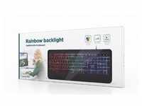 Gembird Slim "Rainbow" Multimedia-Tastatur mit Hintergrundbeleuchtung KB-UML-03