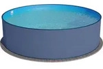 Stahlwandpool rund Gr&ouml;&szlig;e w&auml;hlbar, 120cm tief, Stahl 0,4mm anthrazit, Folie 0,4mm