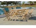 M&ouml;bilia Garten Sitzgruppe 7-tlg aus Teak-Holz | 4 St&uuml;hle, 2 Armlehnst&uuml;hle, 1 Tisch
