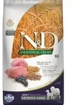 Krmivo N&D Dog Adult Medium & Maxi Ancestral Grain Lamb, Spelt, Oats & Blueberry
