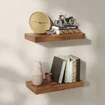 VASAGLE Schweberegal, Wandboard, 40 x 20 x 3,8 cm braun - Braun/Schwarz