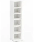 WOHNLING B&uuml;cherregal WL5.336 Wei&szlig; 21x91x25,5 cm mit 6 F&auml;chern Standregal Holz