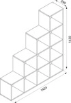 Treppenregal Vicco Sonoma 142.5 x 140 cm, Model 26290 - Braun
