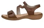 Rieker Damen Sandalen, flache Sandalen, Farbe: Cognac, Gr&ouml;&szlig;e: 39 - Braun - 39
