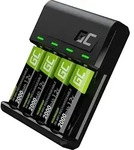 Green Cell VitalCharger Batterieladeger&auml;t Ladeger&auml;t + 4X AA 2000mAh f&uuml;r NI-MH AA