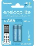 1x2 Panasonic Eneloop lite Micro 550mAh AAA DECT BK-4LCCE/2DE - Blau