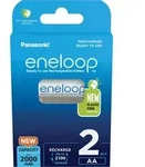 1x2 Panasonic Eneloop Mignon AA 2000mAh Ni-MH BK-3MCDE/2BE - Wei&szlig;