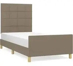 vidaXL Bettgestell ohne Matratze Taupe 100x200 cm Stoff - Taupe
