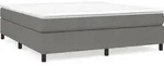 vidaXL Boxspringbettgestell Dunkelgrau 180x200 cm Stoff - Grau