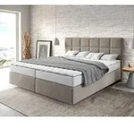DELIFE Boxspringbett Dream-Fine 180x200 cm Mikrofaser Beige mit Matratze und...