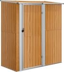 vidaXL Gartenhaus 180,5x97x209,5 cm Verzinkter Stahl Holzoptik