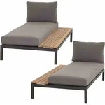 Siena Garden Lounge-Set Alvida Lounge - Recamiere, 2 teilig in schwarz, aus Teakholz