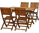 SIENA GARDEN Falun SET Klappstuhl mit Tisch 5tlg J01339 - Braun
