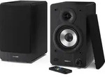 Sharp Bookshelf Speakers, 2-Wege, 2.0 Kan&auml;le, Verkabelt & Kabellos, 60 W, Schwarz -