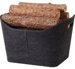 TrendLine Holzkorb Filz 53 x 36 x 43 cm anthrazit - Grau