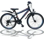 26 Zoll Fahrrad MTB mit Beleuchtung und SHIMANO 21-Gang Faster SBO - Schwarz