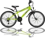 26 Zoll Fahrrad MTB mit Beleuchtung und SHIMANO 21-Gang Gr&uuml;n - Gr&uuml;n
