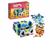 LEGO 41805 DOTS Tier-Kreativbox mit Schubfach, Mosaik-Bastelset für Kinder zum