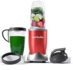 NutriBullet NB907R, Kochmixer, 0,9 l, Eis-Crusher, 900 W, Rot, Silber - Rot/Silber