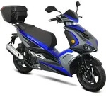 Motorroller Striker 50 ccm 45km/h, Euro 5, blau, mit Top Case - Blau