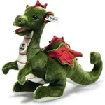 Steiff Drache Rocky gr&uuml;n stehend 32 cm Kuscheltier 067198 - Bunt