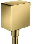 Schlauchanschluss Fixfit Square mit R&uuml;ckflussverhinderer polished gold mit