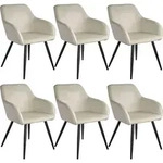 tectake&reg; Esszimmerstuhl Marilyn gepolstert, in Samtoptik 58 x 62 x 82 cm - Creme