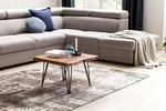 FineBuy Design Couchtisch Massivholz Tisch Baumkante 56 x 38 x 51 cm Sheesham