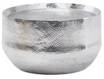 WOHNLING Couchtisch Aluminium Silber 60x60x35 cm Wohnzimmertisch Hammerschlag