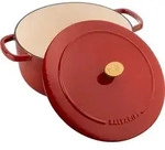 BALLARINI Bellamonte Auflaufform, Br&auml;ter, Gusseisen 24cm rund rot - Rot