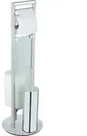 WENKO Stand WC Garnitur Toilettenpapierhalter Ersatzrollenhalter Edelstahl Glas