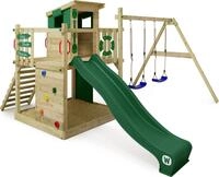 Spielturm Wickey Smart Camp mit Spielhaus und Schaukel in Gr&uuml;n