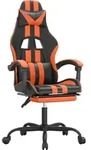 vidaXL Gaming-Stuhl mit Fu&szlig;st&uuml;tze Schwarz und Orange Kunstleder - Orange