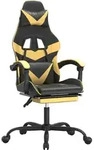 vidaXL Gaming-Stuhl mit Fu&szlig;st&uuml;tze Drehbar Schwarz & Golden Kunstleder - Gold
