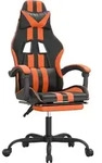 vidaXL Gaming-Stuhl mit Fu&szlig;st&uuml;tze Drehbar Schwarz & Orange Kunstleder - Orange