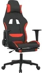 vidaXL Gaming-Stuhl mit Fu&szlig;st&uuml;tze Schwarz und Rot Stoff - Rot