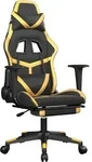 vidaXL Gaming-Stuhl mit Fu&szlig;st&uuml;tze Schwarz und Golden Kunstleder - Gold