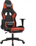 vidaXL Gaming-Stuhl mit Massage & Fu&szlig;st&uuml;tze Schwarz & Rot Kunstleder - Rot