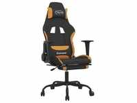 vidaXL Gaming-Stuhl mit Massage & Fußstütze Schwarz und Orange Stoff