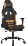 vidaXL Gaming-Stuhl mit Massage & Fu&szlig;st&uuml;tze Schwarz und Orange Stoff - Orange