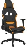 vidaXL Gaming-Stuhl mit Fu&szlig;st&uuml;tze Schwarz und Orange Stoff - Orange