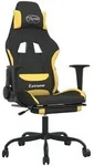 vidaXL Gaming-Stuhl mit Fu&szlig;st&uuml;tze Schwarz und Gelb Stoff - Gelb