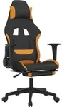 vidaXL Gaming-Stuhl mit Massage & Fu&szlig;st&uuml;tze Schwarz und Orange Stoff - Orange