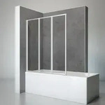 Schulte Badewannenfaltwand 3-teilig, 127 x 140 cm, 3 mm Sicherheitsglas (ESG) Klar